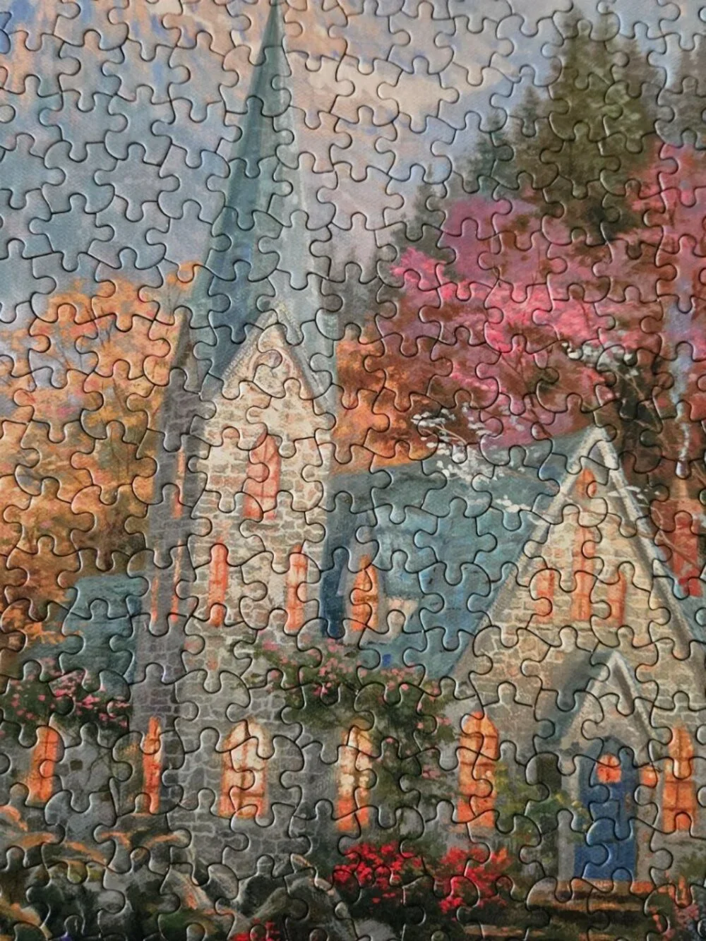 Thomas Kinkade The Mountain Chapel Ceaco 1000 Piece Puzzle Complete